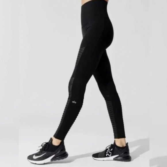 Alo Yoga High Waist Moto Legging Black XS - Picture 2 of 13